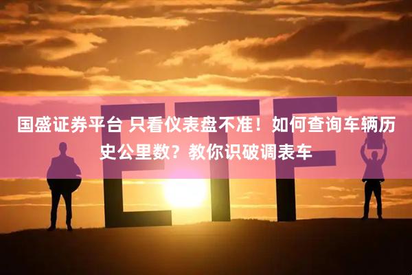 国盛证券平台 只看仪表盘不准！如何查询车辆历史公里数？教你识破调表车