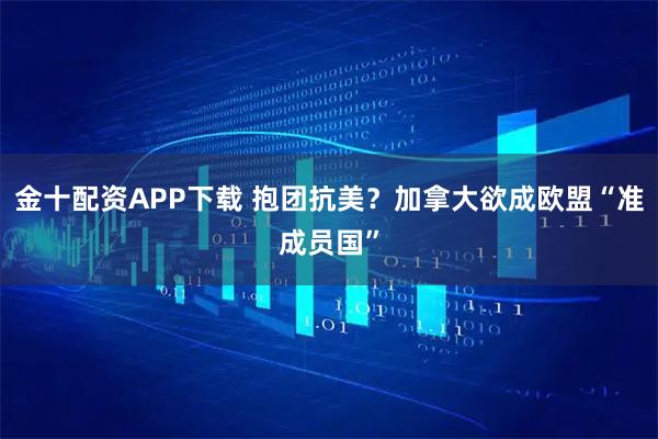 金十配资APP下载 抱团抗美？加拿大欲成欧盟“准成员国”